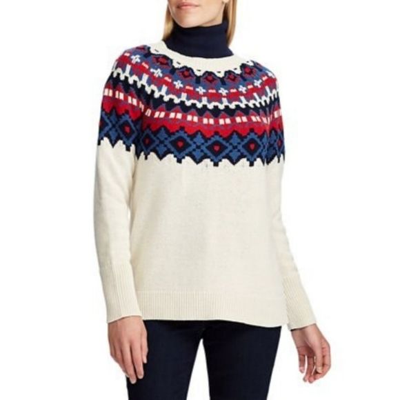 {Chaps} 🆕️ Andrea Fairisle Sweater - Picture 1 of 13